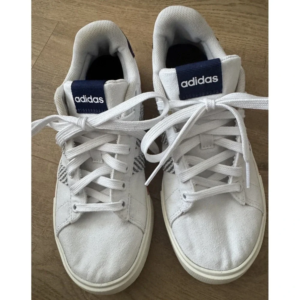 Adidas Daily 4.0 Sneakers Womens Size 6 White Blue Casual Lace Up Shoes